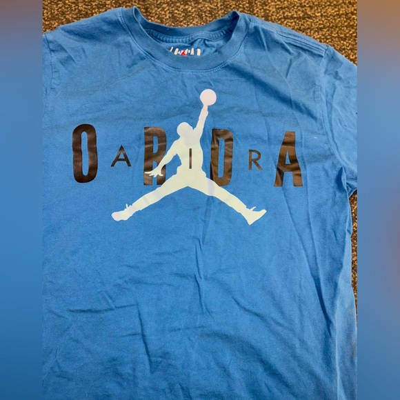 MENS JORDAN AIR STRETCH SHORT SLEEVE TEE BLUE SIZE MEDIUM - Picture 6 of 7